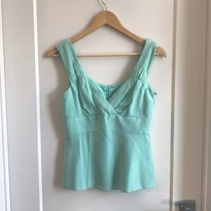 Nanette Lepore turquoise silk top sz 2